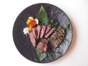 Assortment of three specially selected Bizen Black Beef cuts