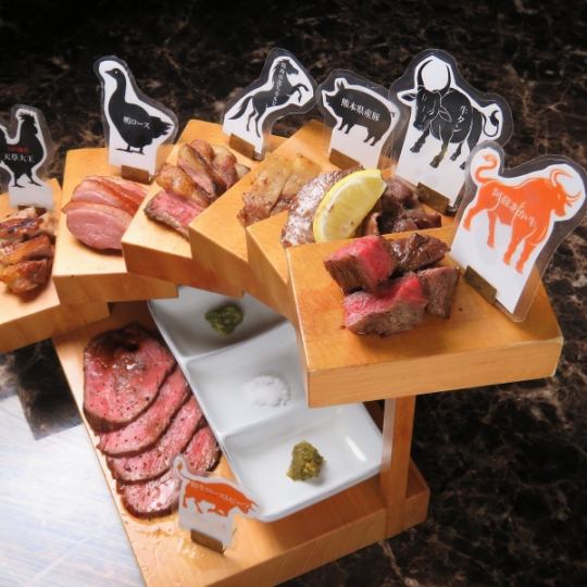[Most popular course] 9 dishes packed with popular menus such as famous meat stairs and horse sashimi [Food only]