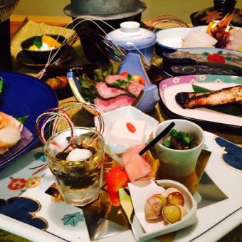 【個別盛】≪ズワイガニ＆国産牛鉄板焼き≫美食宴会コース120分[飲放]付全11品7000円