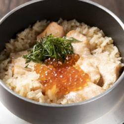 Salmon rice pot