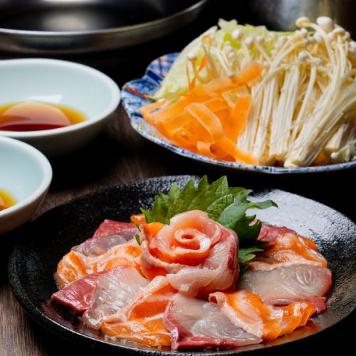 サーモンとブリのしゃぶしゃぶ