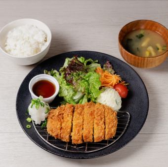 Pork cutlet set meal with grated radish