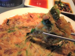 青唐辛子チヂミ、キムチチヂミ、納豆チヂミ、豚肉チヂミ、ジャガイモとベーコン、海鮮チヂミ、チーズチヂミ