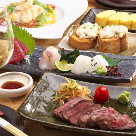 【お値打ちコース】全9品4180円◎名物お好み焼きや和牛ステーキがついたコース