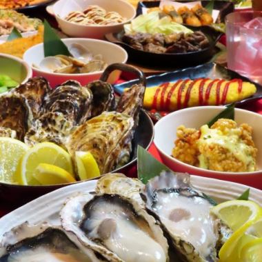 2/1 ~ [Friday, Saturday, and the day before holidays] 《120 minutes》 *No beer *All-you-can-eat raw oysters & izakaya food course 3,200 yen