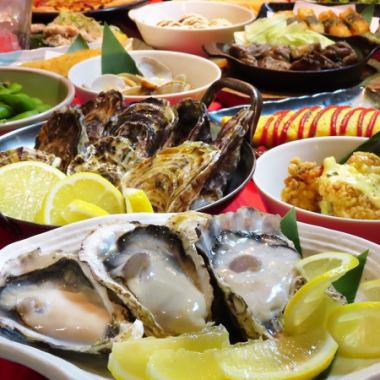 2/1 ~ [Friday, Saturday, and the day before holidays] [120 minutes] Includes BEER ♪ Raw oysters & Izakaya food all-you-can-drink course 3,700 yen
