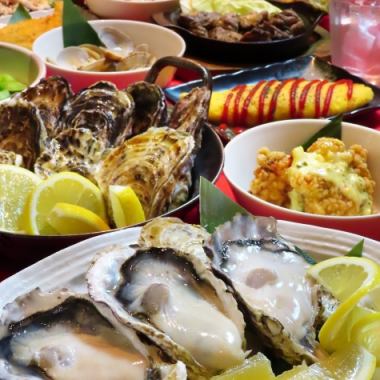 4/26~5/6 [Golden Week] {120 minutes} All-you-can-eat and drink course with raw oysters and izakaya cuisine, 3,700 yen, includes beer