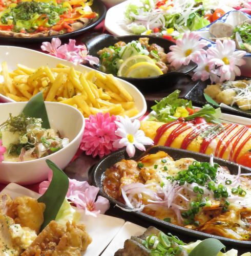 80 items on the speedy menu, including charcoal grilled dishes and teppanyaki dishes! 100 minutes all-you-can-eat and drink from 1,500 yen