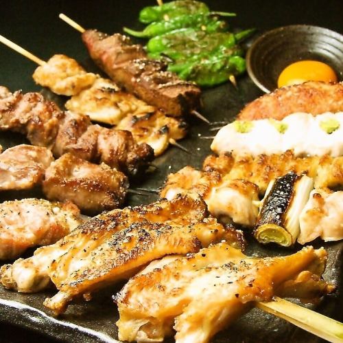 【焼き鳥】ねぎま/ぼんじり/やげん軟骨/鶏ハツ/ずり(砂肝)/首皮/うずら卵