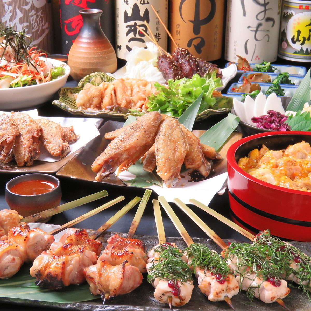 ★Specialty chicken wings!Fried chicken!Oyakodon!!Course★2H all-you-can-drink + 8 dishes