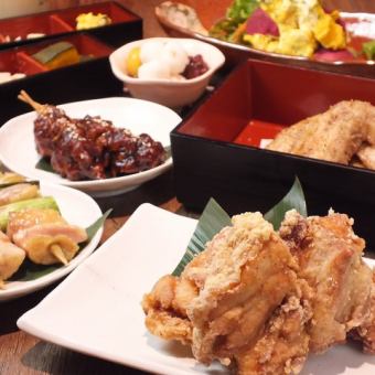 鸡翅、亲子丼、无限畅饮+8道菜 4500日元