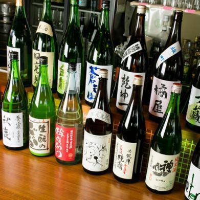 Local sake selected from all over the country