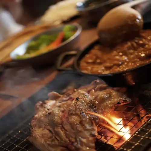 It's grilled over charcoal so it's absolutely delicious!