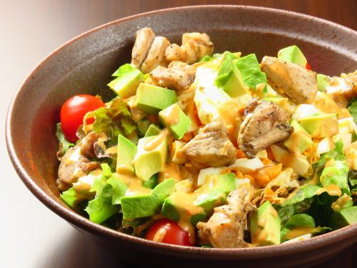Cobb salad with charcoal-grilled chicken and plenty of boiled eggs