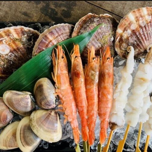 新鮮な海鮮☆エビホタテししゃもイカアワビなど【BBQ】