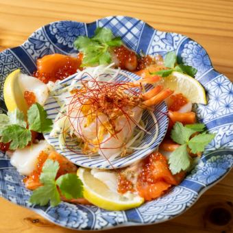 「あらた」なるジェノベーゼソースで海鮮のおまかせカルパッチョ！　