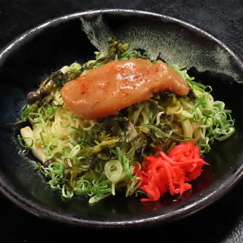 〆の名物!明太とんこつ焼きラーメン!