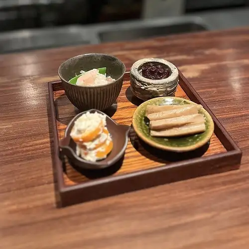 Assortment of four whimsical appetizers