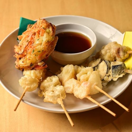 海鮮系串天ぷら盛合せ(6本)