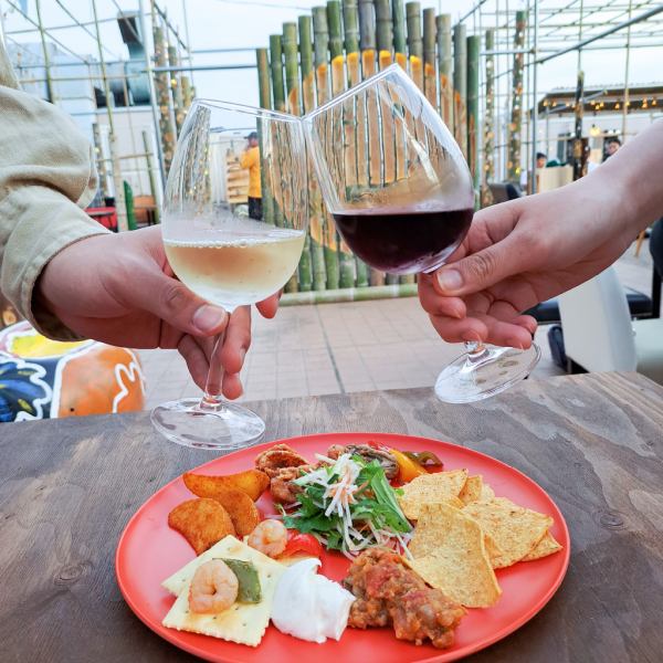 【肉コース】飲み放題＋BBQコンロでのお肉＋ビュッフェ