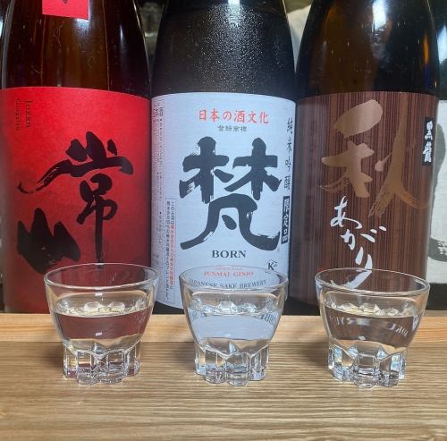 A tasting set of three recommended Fukui sakes