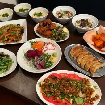 【和食×中華コース】刺身盛りやエビチリ等全10品◆生ビール付飲み放題120分5000円(税込)