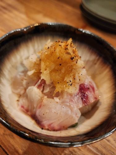 Red sea bream shabu-shabu with grated daikon radish and ponzu sauce