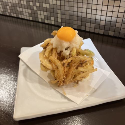 ◆Kakiage topped with egg yolk