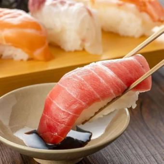 【2H飲放】旬の握り寿司や黒毛和牛タンステーキ×鮨屋の拘り逸品料理『宵』全8品5380円⇒4500円