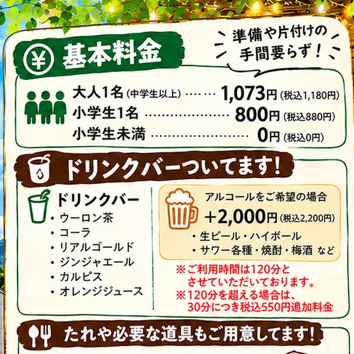 バーベキュー基本料金