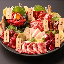 Assortment of horse sashimi