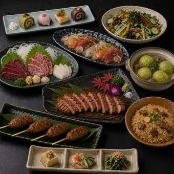 【취월-Suigetsu-】개인실 연회~두껍게 잘라 쇠고기와 말찌기 3종의 극을 만끽~3H 음료 무제한 생부 5000엔