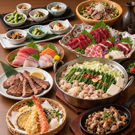 生ビール付3H飲み放題。牛タン・馬刺をゆったり楽しむ個室宴会。