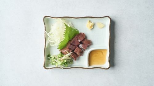 Horse liver sashimi