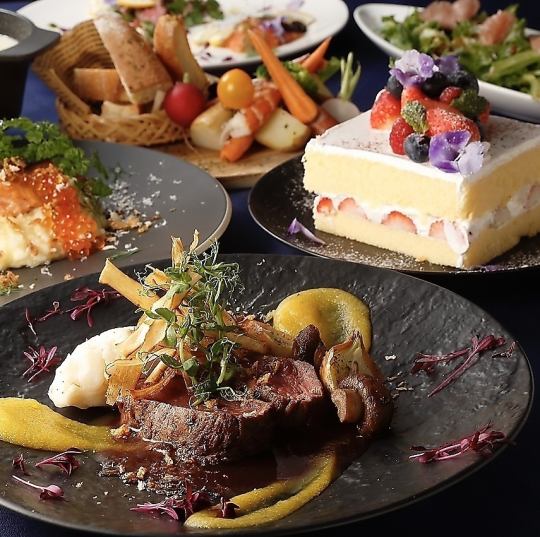 【24-25일 한정 크리스마스 코스】기념 촬영·홀 케이크 첨부 전 8품 120분 음료 무제한 ◆6700엔