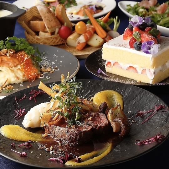 【24-25日限定クリスマスコース】記念撮影・ホールケーキ付全8品120分飲み放題付き◆6700円