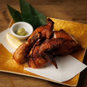 Deep fried half whole chicken