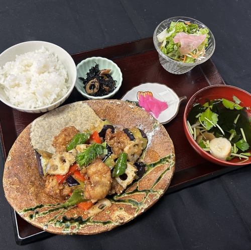 揚げ野菜とり唐定食