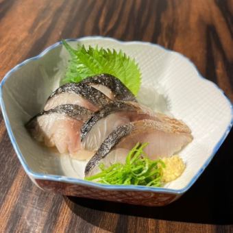 Served with blowfish fin sake...broiled mackerel