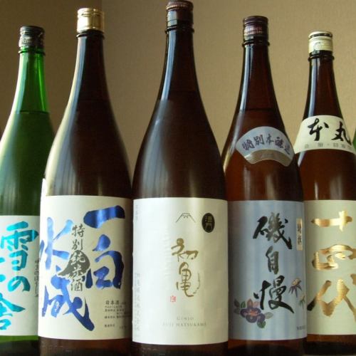 A wide selection of sake and shochu