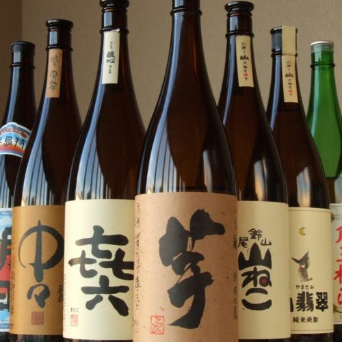 A wide selection of sake and shochu