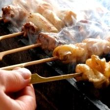 Hinai chicken carefully grilled