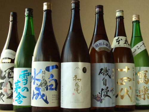 A wide selection of sake and shochu