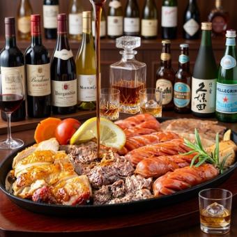 【食べ放題付き】牛ステーキ含む鉄板肉盛りコース3時間飲み放題 5500⇒4500円税込