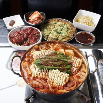 【含90分钟高级无限畅饮】韩式火锅套餐选择 1人4,500日元（含税）