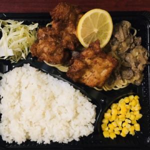 人気No.2★チャンピオン受賞の特製から揚げ&当店名物★鉄板牛肉パスタライス付き