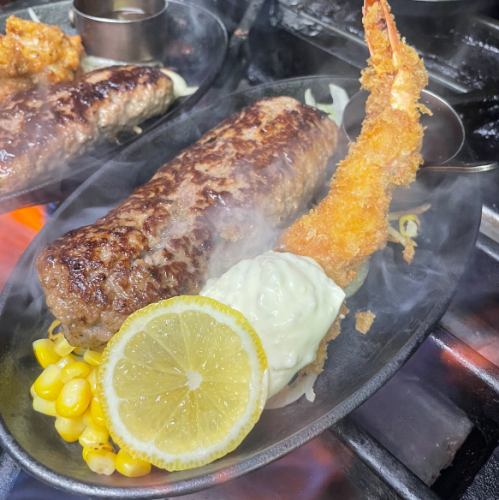 特大エビフライ＆ハンバーグステーキ(Ssize 150g)