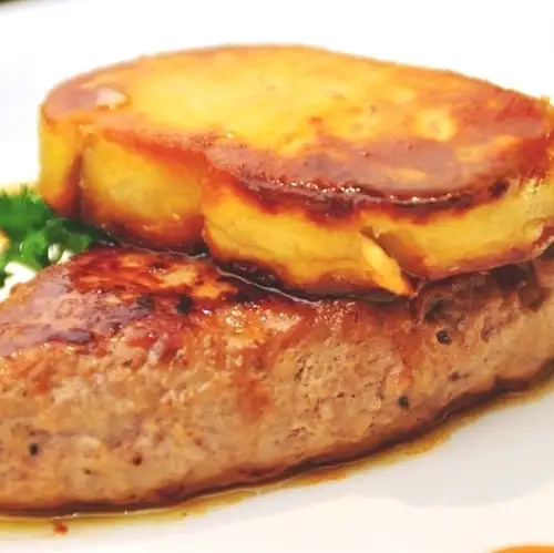 プチ贅沢☆手ごねフォアグラハンバーグステーキ 150g　with 特製黒トリュフソース