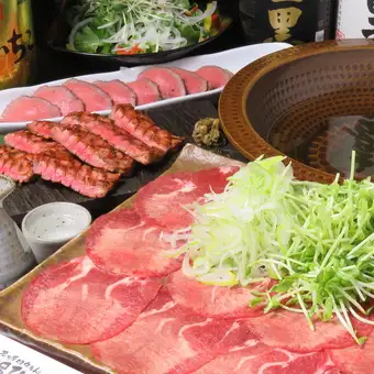 90분 음료 무제한 【단샤부 코스 Nishiki】소 탄 샤브 & 극미 쇠고기 볶음 전 10품 6500엔(부가세 포함)