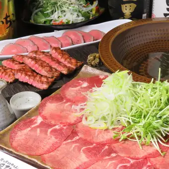 【たんしゃぶコース Nishiki】牛たんしゃぶしゃぶ&極み牛たん炙り等全10品4950円(税込) 料理のみ
